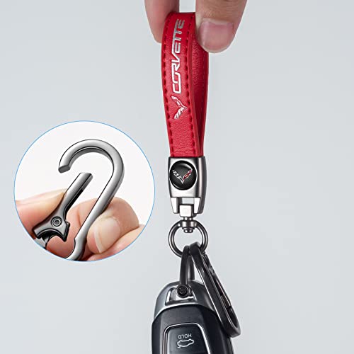 TACOMA Genuine Leather Car Keychain Key Chain for Men and Women Family Present Key Ring Accessories(Black)