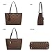 Handbags for Women Satchel Shoulder Bags Tote Bag Purse 4pcs Set (Coffee)