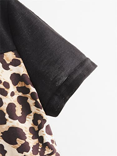 WDIRARA Girl's Butterfly Print Short Sleeve Tie Front Round Neck Top T Shirt4