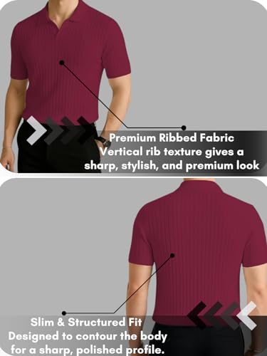 Image of Leriya Fashion Tshirt for Man | T Shirt for Mans | Mens Tshirts | Polo T- Shirt for Mens | Half Sleeve Polo Neck Tshirt for Men (Available in Plus Sizes)