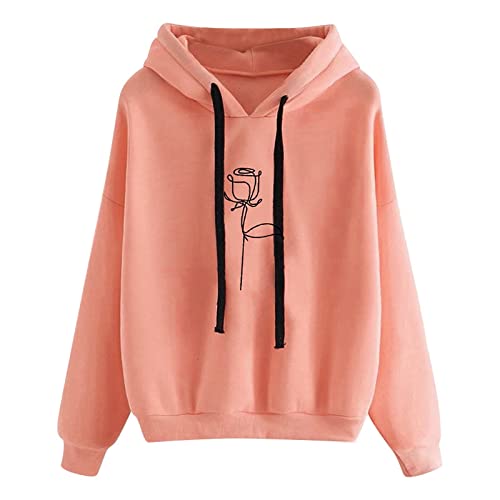 LIANGTUOHAI Damen Hoodie Jacke Oversize Vintage mit Liebe Druck Sweatshirt...