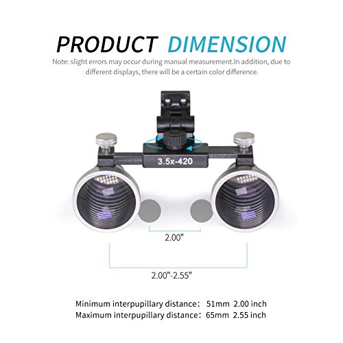 Image of Dental Binocular Loupes 3.5 x 429mm Magnifier (Blue)