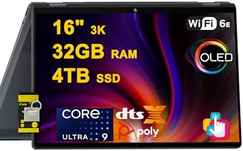 HP OmniBook X Flip 2-in-1 Laptop 16" 3K OLED Touch (100% DCI-P3, ...
