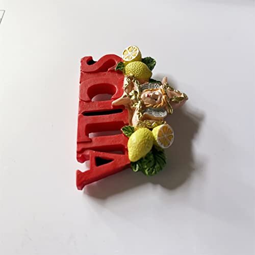 Imán Decorativo Sicilia Italia 3D para Refrigerador miniatura 4
