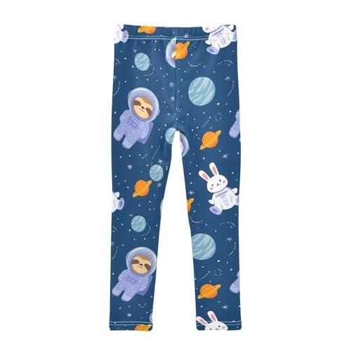 Space Sloth Rabbit Cute Girls Leggings Ultra Soft Compression Yoga Gym Pants for Kids 4-10T2