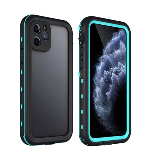 Coque étanche pour iPhone 13 bleu herbe avec protection arrière 360