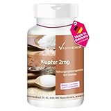 Kupfer Tabletten 2mg - 180 Tabletten - ! FÜR 6 MONATE ! - vegan - hochdosierte Kupfer-Nahrungsergänzung | Vitamintrend®