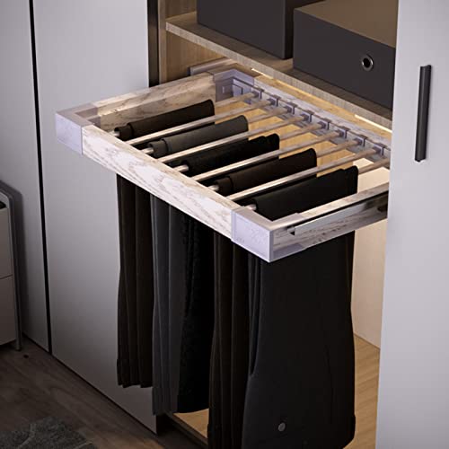 Adjustable 45-120cm Pull-Out Trouser Hanger Rack, Retractable Closet Organizer, Space-Saving Sliding Hanger for Trousers, Scarves, Ties & Towels - 60-85cm Size