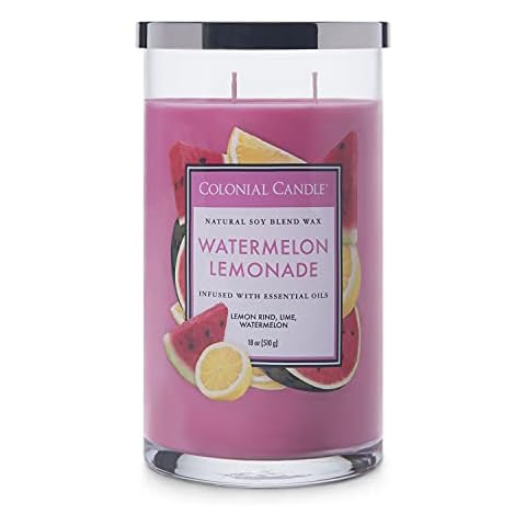 Colonial Candle Große Duftkerze im Glas mit Deckel | Watermelon Lemonade | Duftkerze Fruchtig Cover