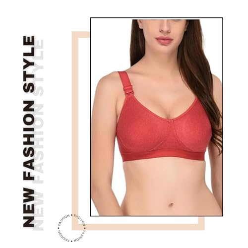 Image of Viral Girl Women's Wire-Free Cotton Hosiery Bra | Non-Padded, Full Coverage, Adjustable Straps | Soft Comfortable Innerwear with Hook & Eye Closure for Everyday Use