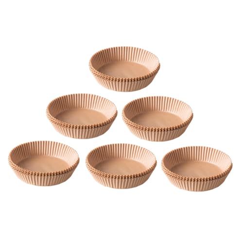 HIAKDOFT 50個 エアフライヤー用耐油クッキングペーパー 丸型ノンストパーチメント紙 トレイ用調理 業務用対応 蒸し器にも 使い捨てで後片付