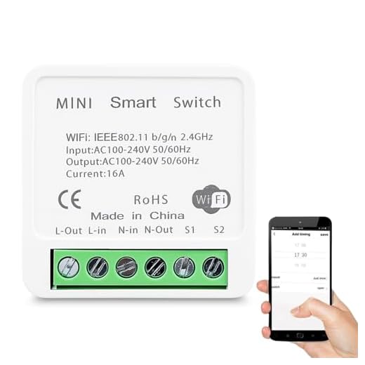 Jadeshay Interruttore WiFi,16A Interruttore Smart Luci Rele Module per Domestica Intelligente,Controllo Remoto via App Smart Life/Tuya,Compatibile con Alexa e Google Assistant per Controllo Vocale
