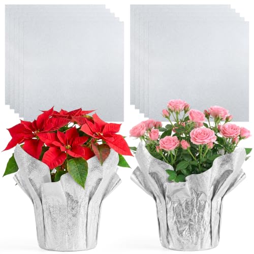 MR FIVE Silver Foil Wrap for Potted Plants, 10 Sheets