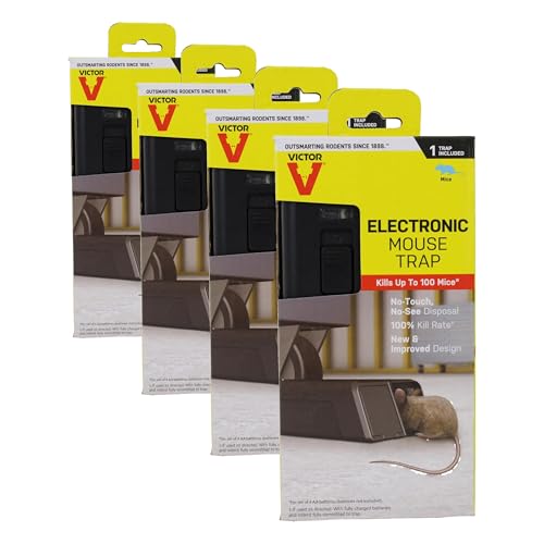 Image of Victor M250S Indoor Electronic Humane Mouse Trap - No Touch, No See Electric Mouse Trap (Pack of 4)