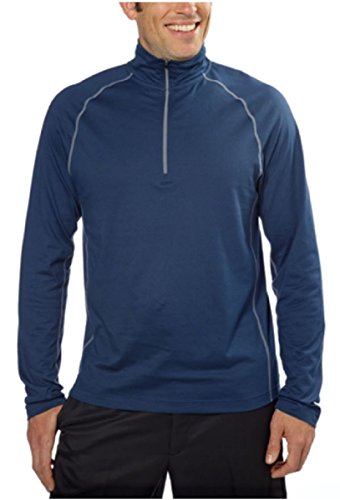 Cloudveil Men's 1/4 Zip Mock Neck Pullover, UPF 15+ (XX-Large, Navy)