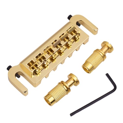 DIAO79NI Adjustable Wraparound Bridge Tailpiece Fully Intonatable Combo Design for Epiphone Les Paul Junior/Special (Gold)