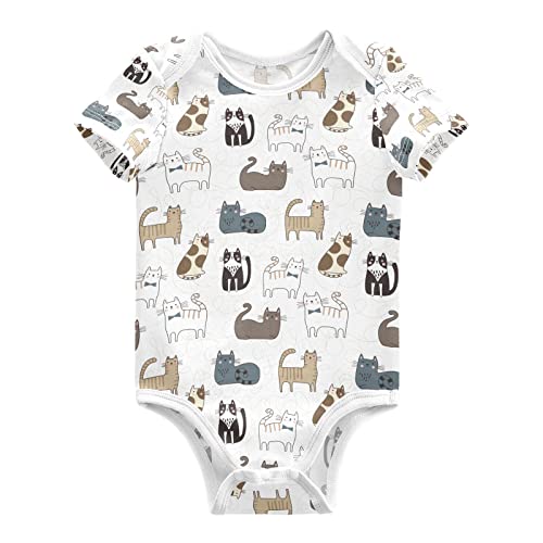 Image of vvfelixl Baby Bodysuits Short Sleeve Cotton Baby Clothes For Boys Funny Baby Suits For Girls 0-24 Months