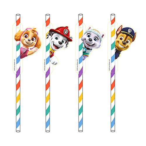Amscan Cannucce di carta Paw Patrol, confezione da 8 con etichette con personaggi