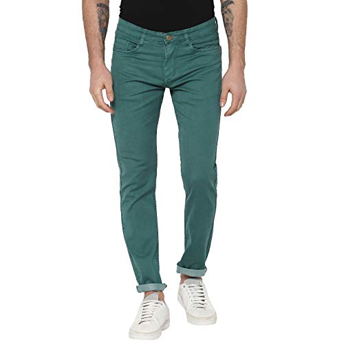 Urbano Fashion Men's Salmon Slim Fit Washed Jeans Stretchable