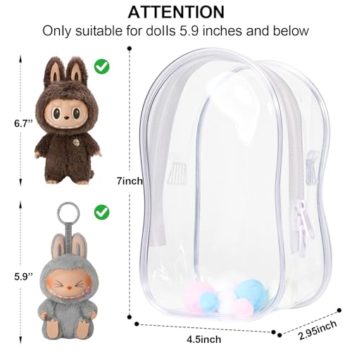 Image of AICase Protective Case for Labubu Plush Doll,Clear Bag for Stadium Events Crossbody Doll Bag Accessories Stadium Approved Clear Purse for Kpop Ozzy Stray Ateez Saja Concerts Sports Festivals 3