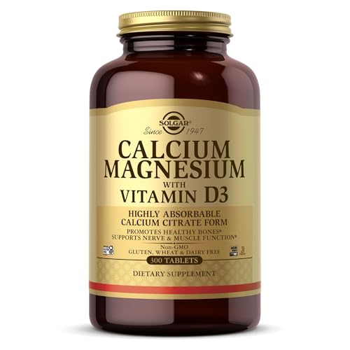 Solgar Calcium Magnesium with Vitamin D3, 300 Tablets - Promotes Healthy Bones, Supports Nerve & Muscle Function - Highly Absorbable Form - Non-GMO and Gluten Free - 60 Servings