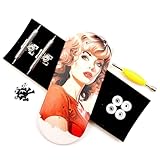 RACOFSB 36mm Pro Fingerboard with Wooden Finger Skateboard Deck Upgraded Finger Board Trucks Street Shape Bearing Wheels (Girl)