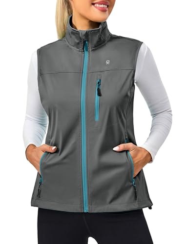 Little Donkey Andy Lightweight Cycling Vest Windproof Sleeveless Jacket for Women Water-Repellent Stretch Vest for Running CyclingPure Gray M
