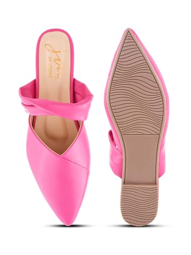 Image of Froh Feet Women's Fashion Comfortable Slip-on Flat Bellies Pointed Toe Mules Sandals