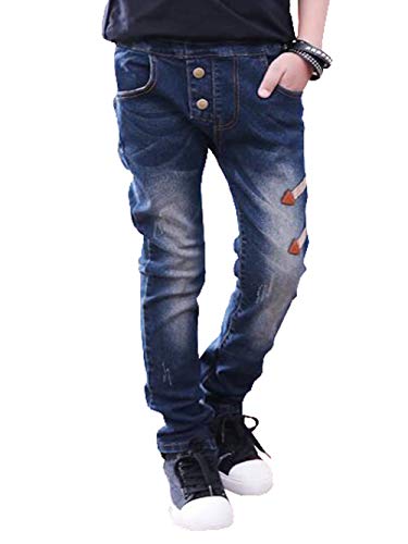MYtodo Kids Boys'Casual Jeans Trousers Slim Elastic Waist Denim Pants Soft Jeans