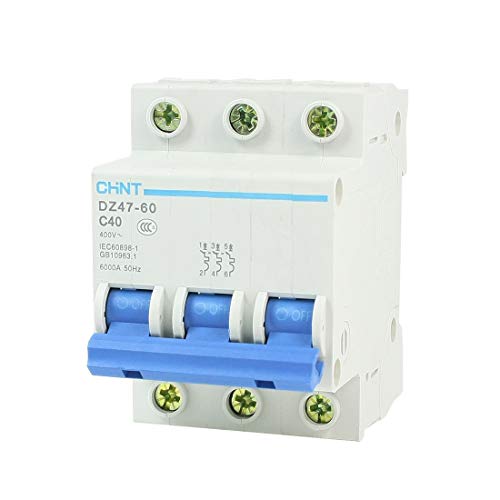 Aexit 3P DIN Distribution electrical Rail Overload Protection DZ47-60 Type Circuit Breaker 400VAC 40A 6000A