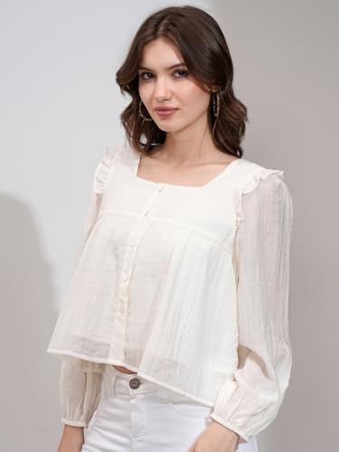 Image of Tokyo Talkies Women Viscose Blend Regular Fit Tops