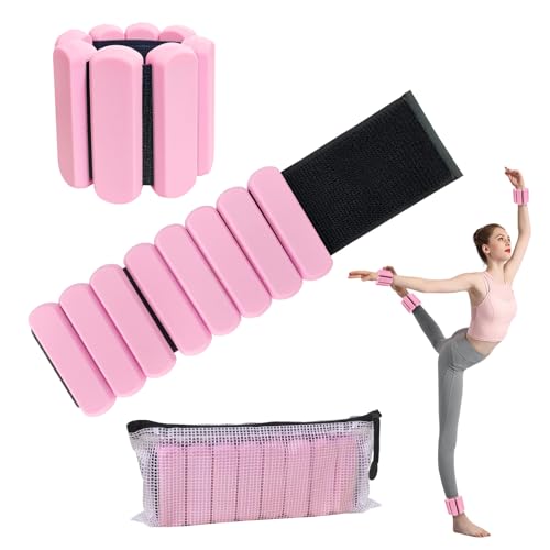 2 Pezzi Pesi Caviglie Regolabili, Cavigliere Palestra, Pesi Polsi, Pilates Accessori, per Yoga, Danza, Barre, Pilates, Cardio, Aerobica, Camminata, un Paio (Circa 1 kg)