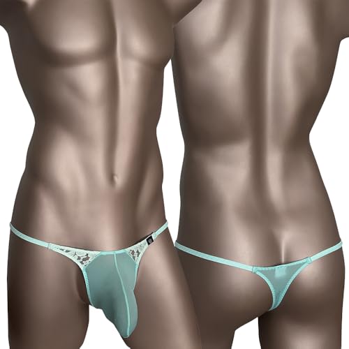 Gogobear Mens Colorblocked Lace G-String Thong Sexy Low Rise Bulge Pouch Bikini Briefs Underwear4