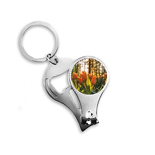 Flower Forestry Science Nature Scenery Nail Nipper Ring Key Chain Bottle Opener Clipper