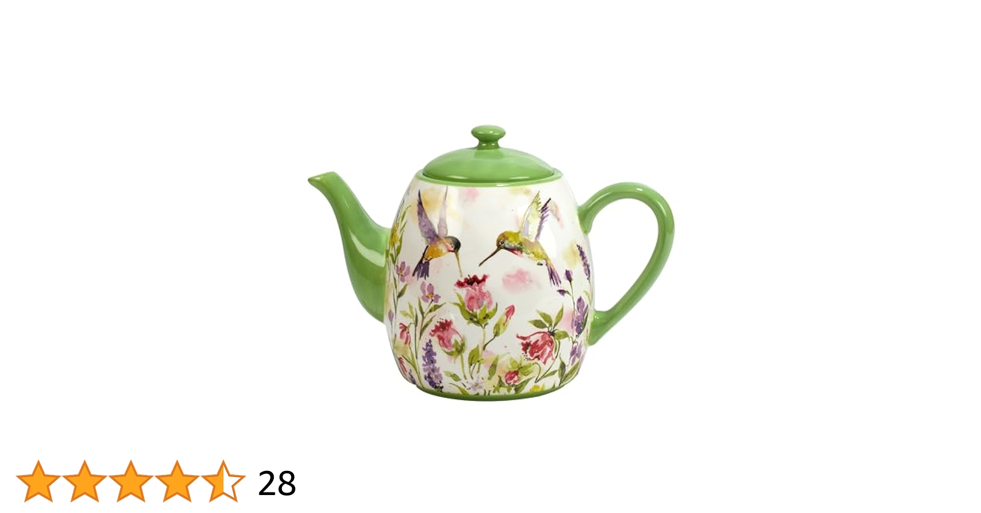 Amazon.com | Hummingbirds Ceramic Teapot, 40 oz – Watercolor