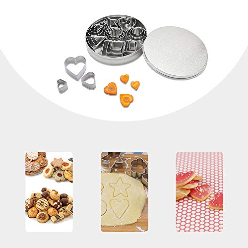 Entweg - 24 pcs cortadores de biscoito cortadores de sanduíche molde cortador de aço inoxidável mini