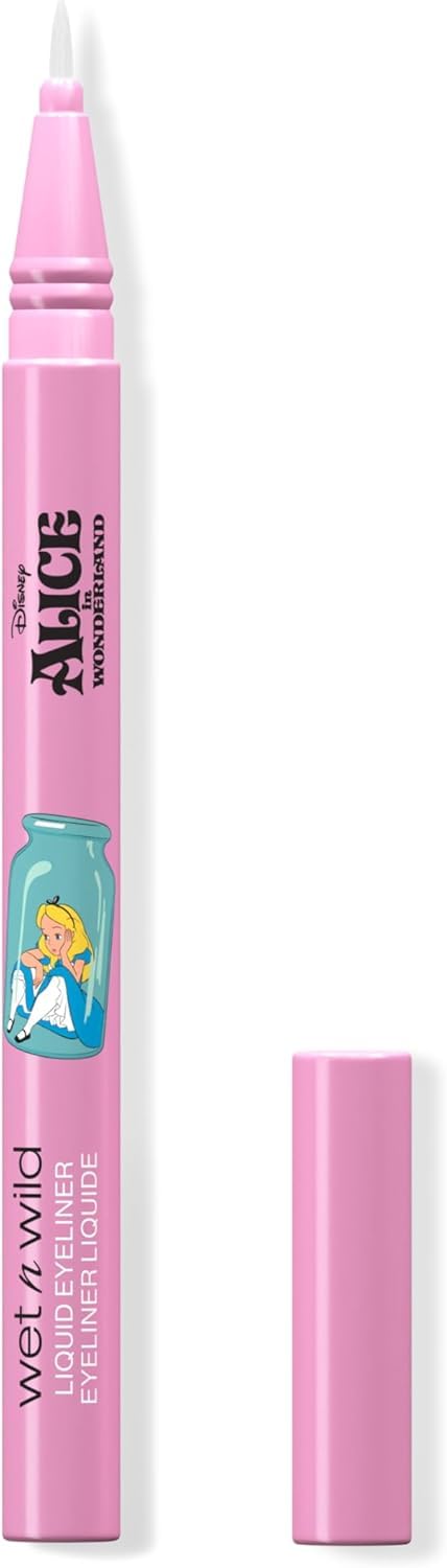 Wet n Wild Alice in Wonderland Eyeliner Płyn z elastyczną szczotką o wysokiej precyzji, półprzezroczystej i budowanej, drobnej puryny wykończenie dla jasnego wyglądu, Silly Nonsense Tone