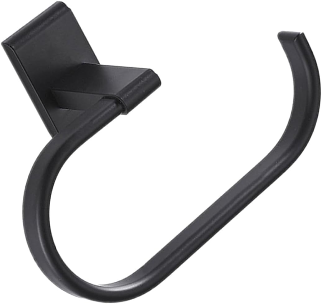 DOITOOL 2pcs Wall Mounted Towel Rack Easy Installation Towel Holder for Home Bathroom Use Elegant Black Design No Punching Required Practical Bathroom Accessory