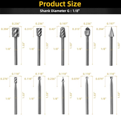 Set de 10 Puntas de Grabado HSS 3mm para Herramienta Rotativa miniatura 2