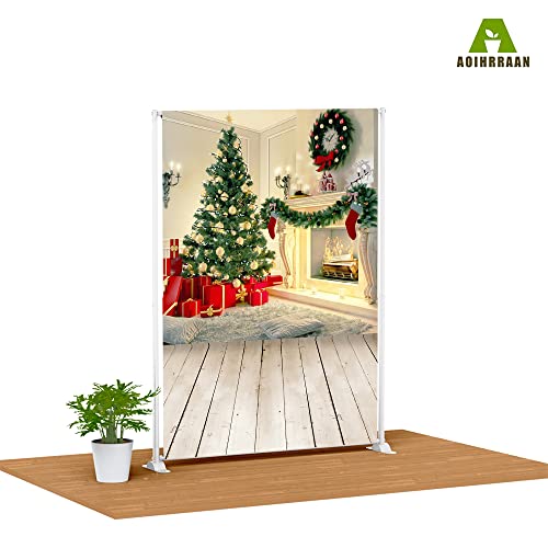 Aoihrraan 2x3m Christmas Party Decor Photography Backdrop Xmas Tree Fireplace Socks Red Gift Wood Floor Interior Background New Year Family Party Festival Celebrate Portrait Photo Studio Props - Image 3