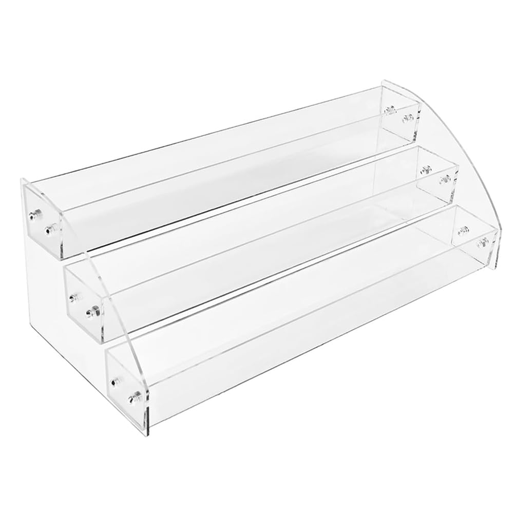 UDSKNV[KSL 3-Tier Clear CD Holder, Cascading DVD & CD Storage Box Display Rack, Holds Up to 24 Standard CD Cases