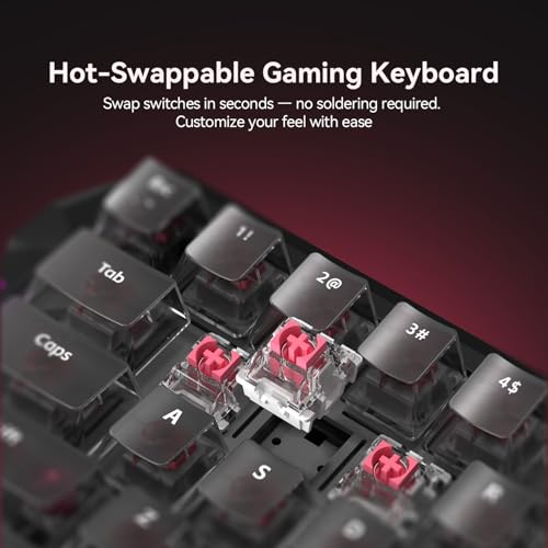 Image of DarkBeacon Flux 68 HE Magnetic Switch Hot Swappable Mechanical Gaming Keyboard, Adjustable Actuation Rapid Trigger Mode, USB-C Wired RGB 65% Compact Keyboard