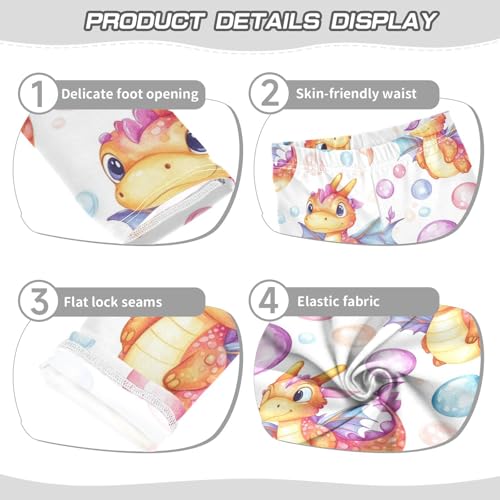 Dragon Bubbles Girls Leggings,Workout Leggings for Girls Toddler Athletic Legging Size for 3-10T3