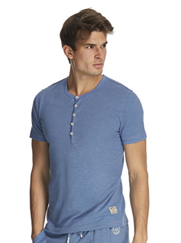 Buffalo David Bitton Men's Subyarn Terry Henley, Dutch Blue, Small