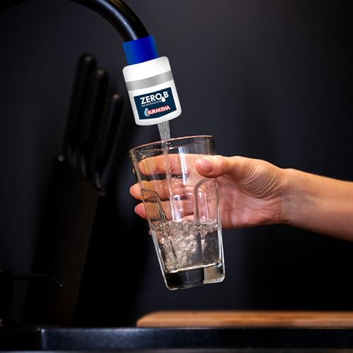 Image of Zero B Suraksha Tap Filter Attachment | 3-Stage Water Purification | Kills 99.99% Bacteria & Viruses|7500L Capacity |Compatible with Hard & Normal Water| Ideal for Kitchen Bathroom Outdoor |Pack of 1