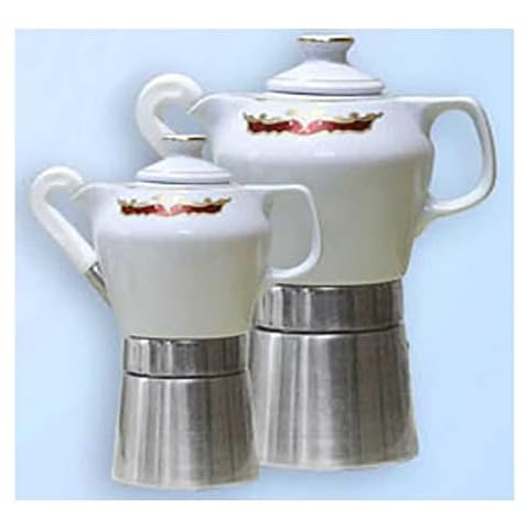 Sirge Cafetera Moka 2 tazas de porcelana fina decorada Oro Mary 55 Cover