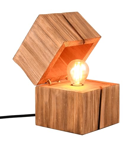Trio Leuchten Tischleuchte Treasure 514110130, Holz naturbelassen, inkl. 1x E14 LED