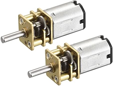 MECCANIXITY Micro Speed Reduction Gear Motor, DC 6V 70RPM with Full Metal Gearbox for DIY RC Aircraft, Model Car Pack of 2