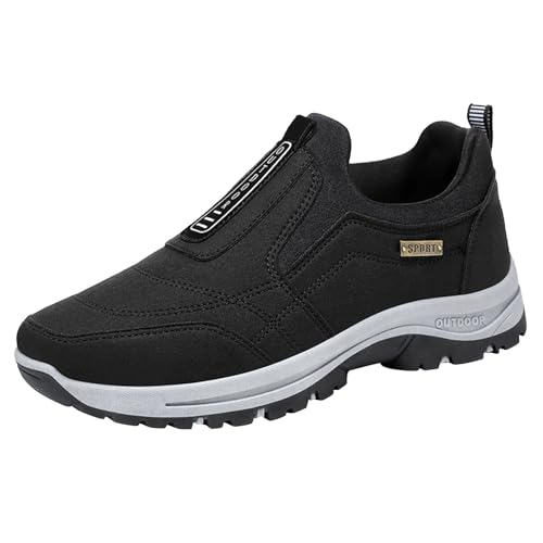 Gyaimxfu Zapatos de Senderismo sin Cordones para Hombre, Zapatos Ortopédicos Ligeros para Caminar al Aire Libre, Impermeables Antideslizantes, Ideal para Senderismo y Uso Diario