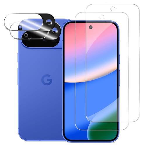BIGFACE for Pixel 10 Tempered Glass Screen Protector + Camera Lens Protector [ 2 + 2 Pack ][Fingerprint Unlock] [Anti-Scratch] [Case Friendly] Clear HD Protective Film for Google Pixel 10 5G